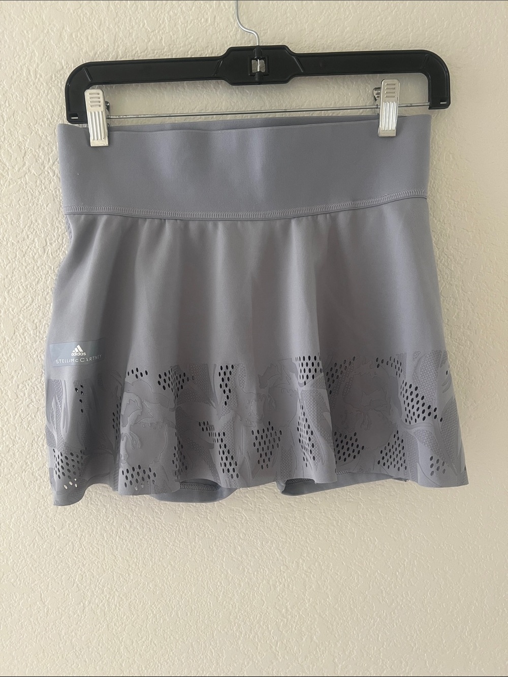 Adidas by Stella McCartney Barricade Light Gray Laser-Cut Tennis / Golf Skort, S